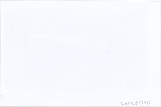 The mostly blank reverse of a printed photograph, with a handwritten accession number in the bottom right.