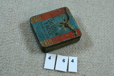 Tobacco tin.