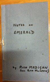 Front cover of booklet with title and author