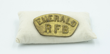 Small brass Emerald Rural Fire Brigade plaque