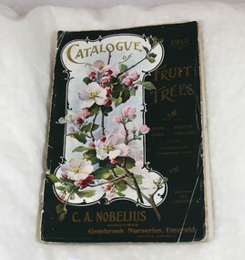 Front cover of catalogue with illustration of tree blossom