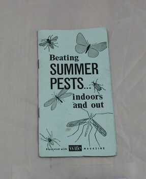 Front cover of booklet showing title and line illustrations of household pests