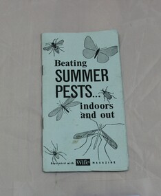 Front cover of booklet showing title and line illustrations of household pests