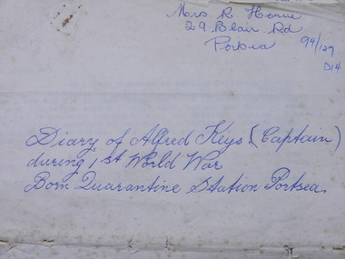 Diary of Alfred Edward Keys  -  (Item held at Monash Memorial Defence Library), Captain Alfred Edward Keys, 28/5/1915
