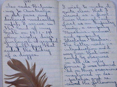 Diary of William Augustus Elverd  -  (Item held at Monash Memorial Defence Library), William Augustus Elverd, Written retrospectively (?). 1915 to 1919