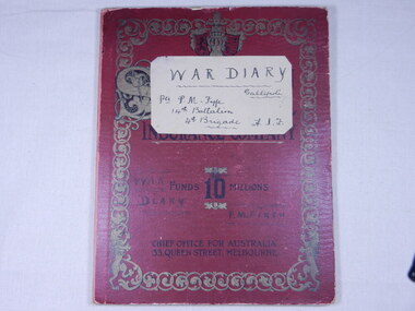 Diary and letter of Peter Maurice Fyfe  -  (Items held at Monash Memorial Defence Library), Peter Maurice Fyfe, April 1915 to February 1916