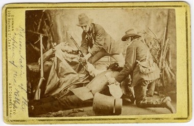 Carte de Visite (re-enactment of Ned Kelly's capture), Burman, Melbourne, 1880