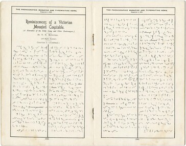 Journals, J. Wilkie & Co. Royal Printing Works, The Phonographic Magazine and Typewriting News of Australasia, 1900-1901