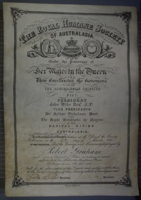 Certificate and Scroll (Robert Graham), 1888