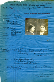 Prison record (Myrtle McDonald), 1918