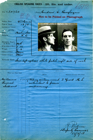 Prison record (Andrew Geoghegan), 27 August 1918
