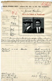 Prison record (James Rouhan), 17 March 1919