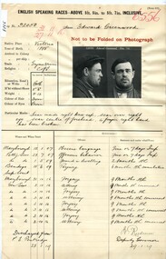 Prison record (Edward Greenwood), 25 January 1919