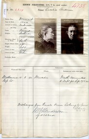 Prison record (Cecelia Anderson), 30 June 1903