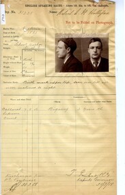 Prison record (Robert Halifax), 31 March 1908