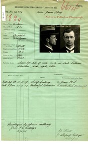 Prison record (James Olney), 16 October 1919