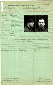 Prison record (Elcho Ryall Fenton), 12 August 1919