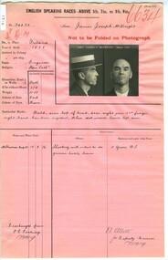 Prison record (James Joseph McKnight), 17 November 1919