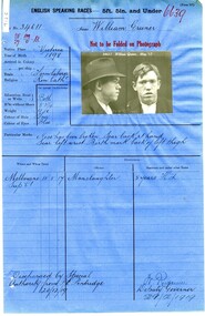 Prison record (William Gruner), 29 December 1919