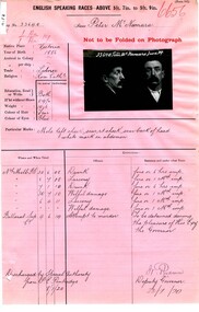 Police record (Peter McNamara), 23 January 1920