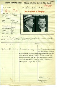 Prison record (Francis Hawken), 3 June 1920
