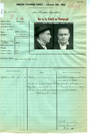 Prison record (Walter Middleton), 3 June 1920