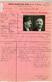 Prison record (Thomas Brooks), 14 June 1920