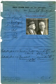 Prison record (James Brokenshire), 25 August 1920