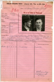 Prison record (William Clark), 4 October 1920
