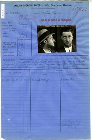 Prison record (Arthur Oliver), 4 October 1920