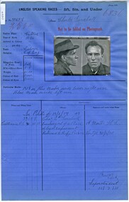 Prison record (Charles Turnbull), 25 July 1921