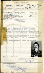 Record of Conduct and Service (Grace Brebner), 1942