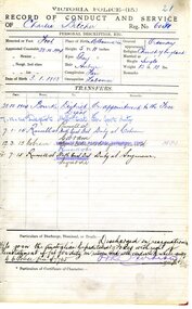 Record of Conduct and Service (Charles Belcher)