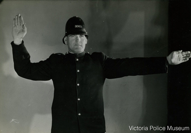 Photograph (William Arthur Poulter, January 1944), Traffic signal poses, January 1944