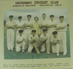 Photograph (Framed), Invermay Cricket Club: Runners-up Ballarat Association 1956-57, c.1957
