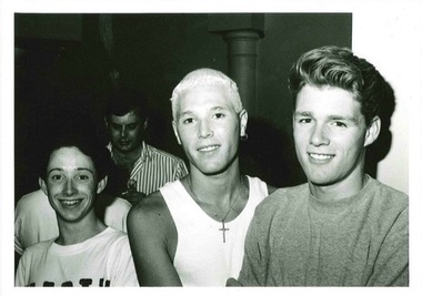 Photograph, Brother Sister Enterprises, Boo, Brad and a friend at 3Faces, c1992, c.1992