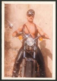 Photograph, [Leatherman on a motorbike], 1984