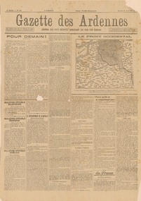 GAZETTE DES ARDENNES, 5 MAY 1918. 4th year, No 621, German newspaper, in French, for the occupied territories, printed in Charleroi, Belgium. (TRANSLATED IN PART by W.Barber), 5 May 1918