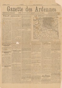 GAZETTE DES ARDENNES, 5 MAY 1918. 4th year, No 621, German newspaper, in French, for the occupied territories, printed in Charleroi, Belgium. (TRANSLATED IN PART by W.Barber), 5 May 1918