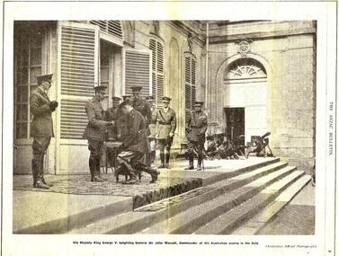 King George V knighting Sir John Monash