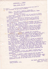 AUSTRALIAN CORPS  Camp Order No. 27, 10 December 1918, pp 1 - 2