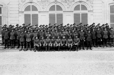NCOs of the staff of the Australian Corps Headquarters outside their quarters, Querrieu, France. 20 July 1918:    AWM  EO2763, NCOs of the staff of the Australian Corps Headquarters outside their quarters, Querrieu, France. 20 July 1918. Cpl R O Snape is identified on the far left of the third row from the front