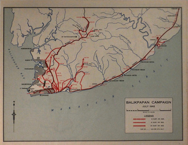 Map, BALIKPAPAN CAMPAIGN.  July 1945