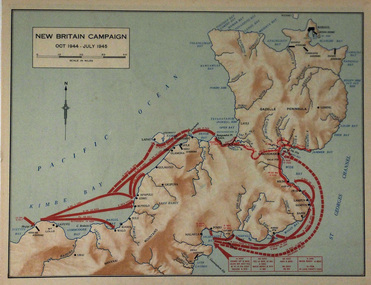 Map, NEW BRITAIN CAMPAIGN.  October 1944-July 1945