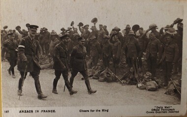 Work on paper - Propaganda postcard, ANZACS IN FRANCE, WW1