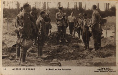 Work on paper - ANZACS in FRANCE, daily Mail, A Burial on the Battlefield
