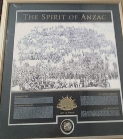 Memorabilia - Framed  Image of ANZAC Battalion, THE SPIRIT OF ANZAC