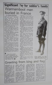 Newspaper - WW1 Records, Hammond and Brown Family Histories
