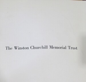 Book, BOOK: The Winston Churchill Memorial Trust