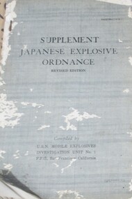 Book, BOOK: Supplement : Japanese Explosive Ordnance